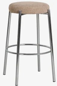 Set Van 2 Hoge Krukken, Bekleed En Van Ijzer Zantria ↑75 Cm & Stof Grijs – Taupe - Sklum