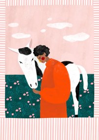 Ilustratie Girl and Horse