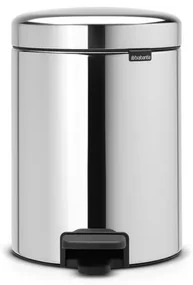 Brabantia NewIcon Pedaalemmer - 5 liter - kunststof binnenemmer - brilliant steel 112621