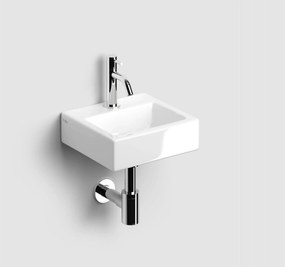 Clou Inbe Fonteinset inclusief kraan, plug en sifon keramiek 29x27x9 cm Wit/Chroom