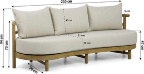 Stoel en Bank Loungeset 5 personen Teak Old teak greywash  Santika Furniture Santika