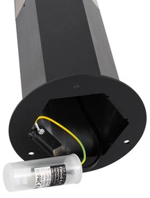 Staande buitenlamp zwart met smoke kap zeshoek 30 cm - Denmark