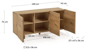 Kave Home Rasha Eiken Boomstam Dressoir 150 Cm - 150x41x71cm.