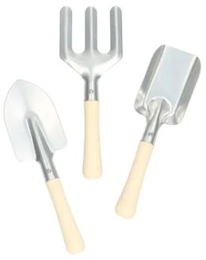 Tuingereedschapset kind, zink en hout, 3-delig, 3+