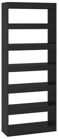 vidaXL Boekenkast/kamerscherm 80x30x198 cm spaanplaat zwart
