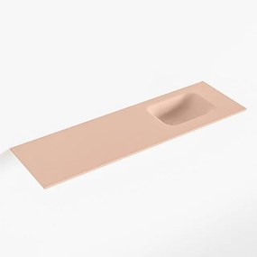 Mondiaz LEX Fontein - 100x30x0.9cm - wasbak Rechts - zonder kraangaten - voor toiletmeubel - Solid surface - Rosee F51121Rosee