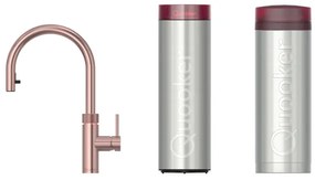 Quooker flex kokendwaterkraan - draaibare & uittrekbare uitloop - PRO3 incl. Cube reservoir - Warm / kokend / bruisend / gefilterd water - Rosé koper 3XRCO-CUBE