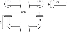 Clou Kaldur handdoekhouder 65cm wit mat
