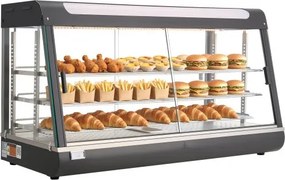 VEVOR 3-laags verwarmde vitrinekast 180 liter, 1600 W, verwarmde vitrinekast 30–85 °C, voedselwarmer met LED-verlichting en verstelbare schappen, voedselvitrinekast voor hamburgers, pizza, brood, gebraden kip