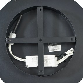 Design plafondlamp zwart met goud 40cm incl. LED 3-way switch - Ingo