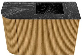 Mondiaz Joya DLux 60cm toiletmeubel ronding links oak met wastafel faye rechts zonder kraangat lava