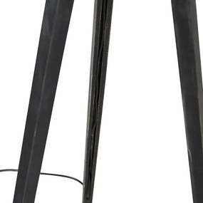 Vloerlamp tripod zwart met kap grijs 50 cm - Tripod Classic