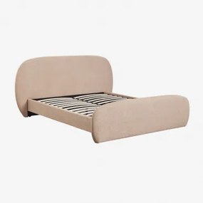 Brunel Bouclé Stoffen Bed 160 X 200 Cm & Bouclé Licht Zandbruin - Sklum