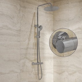 Saniclear Evolution Curved opbouw regendouche chroom met 20cm hoofddouche en 2 standen handdouche