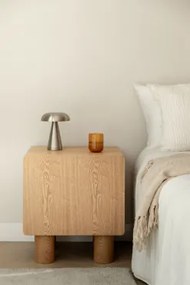 Pack Van 2 Nachtkastjes 50x40 Cm In Mdf En Gumeri Fineer Natuurlijk Hout - Sklum