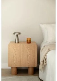 Set Van 2 Rechthoekige Nachtkastjes 50x40 Cm In Mdf En Gumeri Fineer Natuurlijk Hout - Sklum