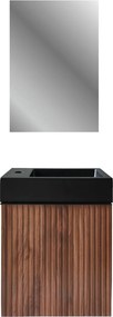 SaniGoods Mika fontein onderkast met ribbelfront 40x22.3x50cm walnoot