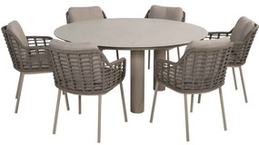 Puglia Donato dining tuinset 160xH75 cm 7 delig keramiek latte Taste 4SO