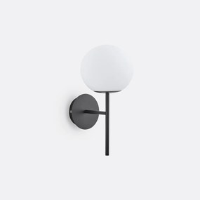 Wandlamp in metaal en opaline glas, Atea