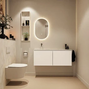 Mondiaz Ture DLux toiletmeubel 120cm talc met wastafel ostra links zonder kraangat