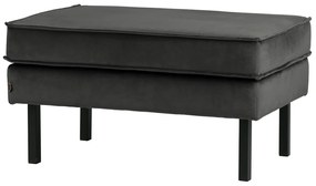 BePureHome Rodeo Velvet Hocker Fluweel Antraciet