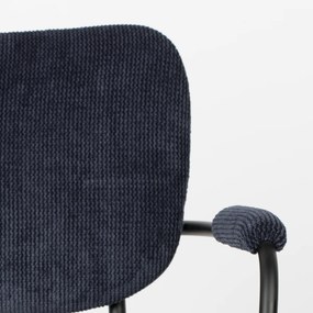 Zuiver Benson Design Stoel Met Armleuningen Donkerblauw