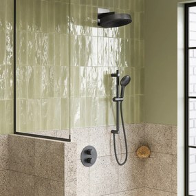 Saniclear Evolution inbouw regendouche rond met glijstang en 2 standen handdouche verouderd ijzer - gunmetal