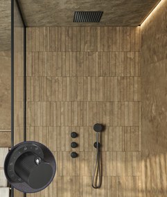 Saniclear Plus Stripes inbouw regendouche met inbouw douchekop 30x30cm verouderd ijzer - gunmetal