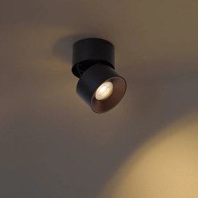 Moderne opbouwspot zwart met brons GU10 50mm kantelbaar - Echo