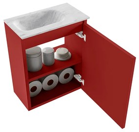 Mondiaz Ture DLux toiletmeubel 40cm fire met wastafel opalo links met kraangat