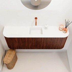 Mondiaz Joya 115cm toiletmeubel ronding links/rechts ruby met wastafel faye midden zonder kraangat talc