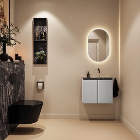 Mondiaz Ture DLux toiletmeubel 60cm plata met wastafel lava rechts zonder kraangat