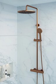 Brauer Copper Edition opbouw regendoucheset met 3 standen handdouche en hoofddouche 30cm koper geborsteld PVD