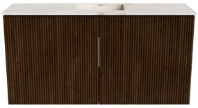 Mondiaz Joya DLux 80cm toiletmeubel walnut met wastafel faye midden 1 kraangat frappe