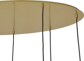 Hotel Chique hanglamp messing met blauw en groen glas  8-lichts - Qara