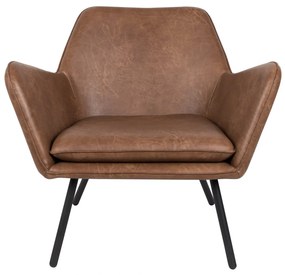Lederen Retro Fauteuil Bruin