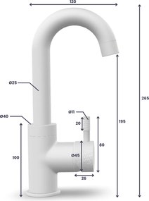 Saniclear Matrix Curved wastafelkraan verouderd messing