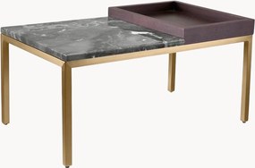 Salontafel Forma met marmeren blad en houten dienblad