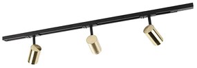 Smart railsysteem zwart met goud 1-fase 3-lichts incl. Wifi GU10 - Iconic Jeana