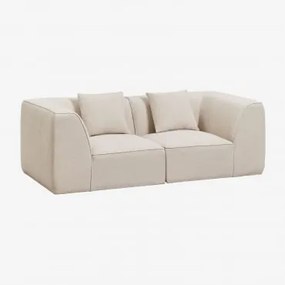 Cardea Gestoffeerde Modulaire Bank Met 2 Delen Stof Chenille Beige – Crème - Sklum