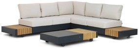 Hoek loungeset 5 personen Aluminium/teak Grijs  Santika Furniture Santika