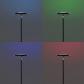 Moderne vloerlamp zwart incl. LED dimbaar RGB met afstandsbediening - Sjors