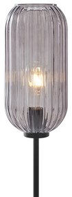 Art Deco vloerlamp zwart met smoke glas - Rid Art Deco E27 Binnenverlichting Lamp