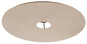Stoffen Velours platte lampenkap taupe met goud 45 cm rond