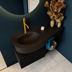 Mondiaz Riva badmeubel 120cm Urban met 1 lade en wastafel links 1 kraangat Urban