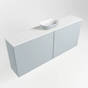 Mondiaz Fowy toiletmeubel 120cm clay met lichtgrijze waskom midden en kraangat