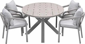 Garden Impressions Tarera tuinset 5-delig dakar sand - Tulli tuintafel 180x115 cm - light teak vironwood