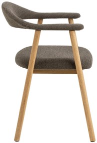 ADELE bruin taupe (monza 40) / frame natuurlijk eiken - HOUTEN STOEL VOOR WOONKAMER EETKAMER KEUKEN RETRO