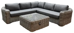 Las Palmas hoek loungeset 4-delig grijs wicker
