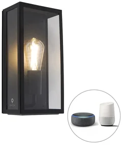 Smart buiten wandlamp zwart incl. WiFi ST64 IP44 - Rotterdam Modern E27 IP44 Buitenverlichting